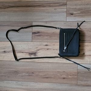 Rebecca Minkoff Avery Crossbody Bag, Black, Suede, Chain Strap